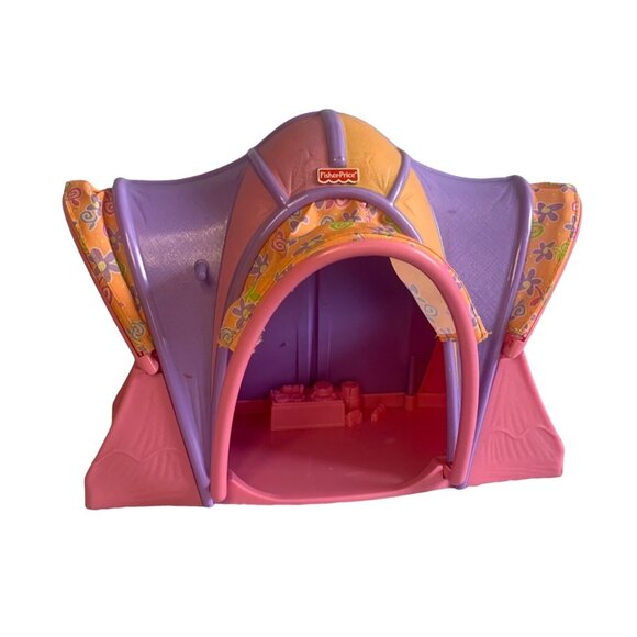 Fisher Price Loving Family Pink Camping Tent dollhouse Camping Fun 2004 - Picture 1 of 9